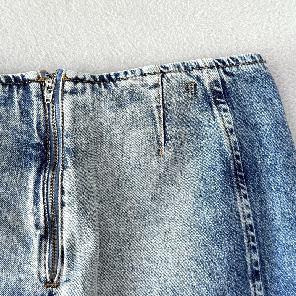 Pilcro Anthropolgie Jeans Womens‎ 28 Wide Leg Ankle Crop Denim Back Zip Fade - Picture 9 of 13